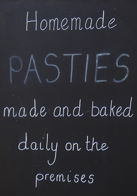 Home made pasties made and baked daily on the premises